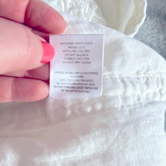 NWT JOIE white 100% linen drawstring shorts size 2 new with tags - Picture 4 of 5